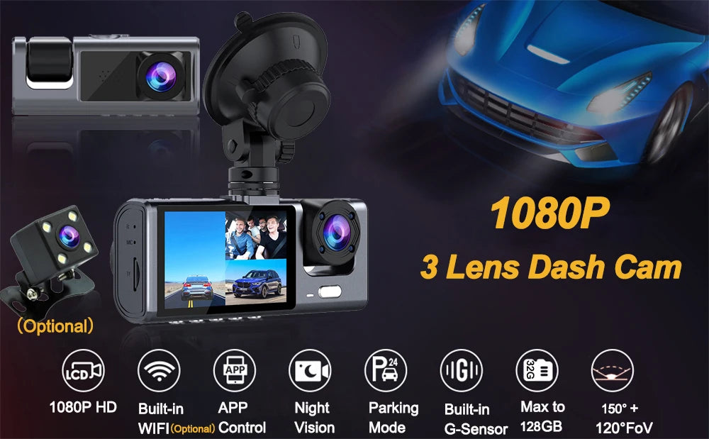 3-Channel Dash Cam Pro