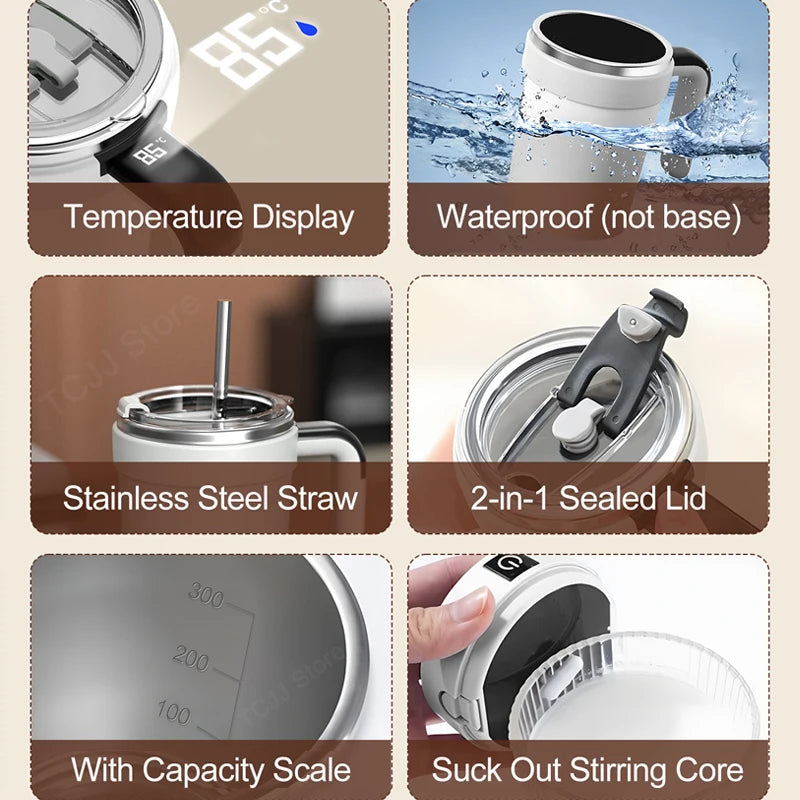 Stainless Steel Automatic stirring Coffee Mug